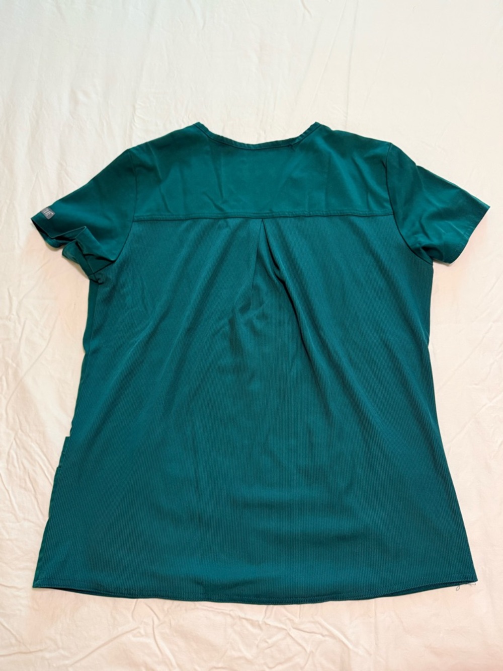 Med Couture Touch V-Neck Short Sleeve Scrub Top - Hunter - Picture 8 of 10